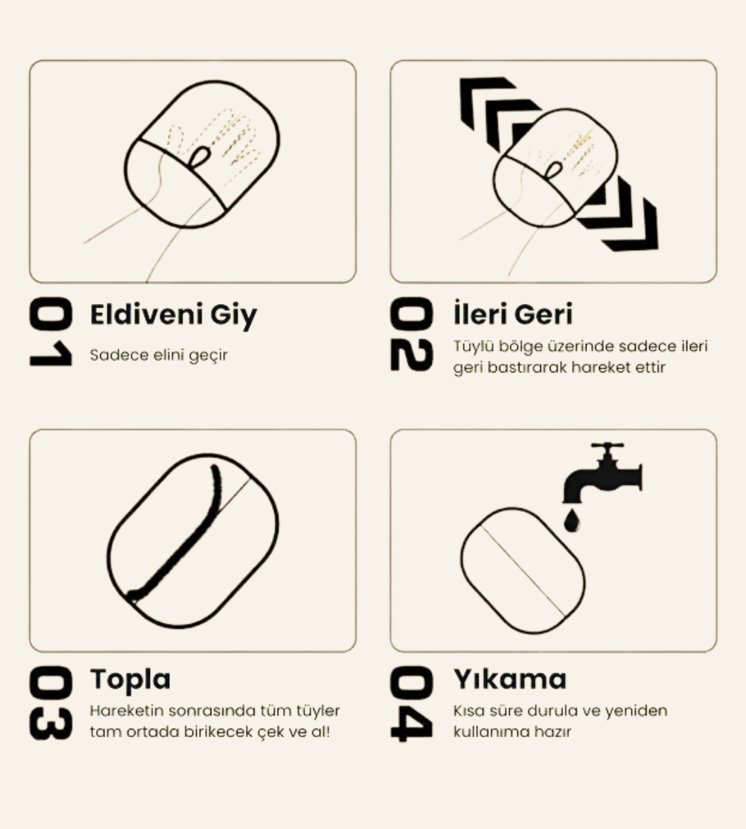 Tüy Toplayıcı Eldiven