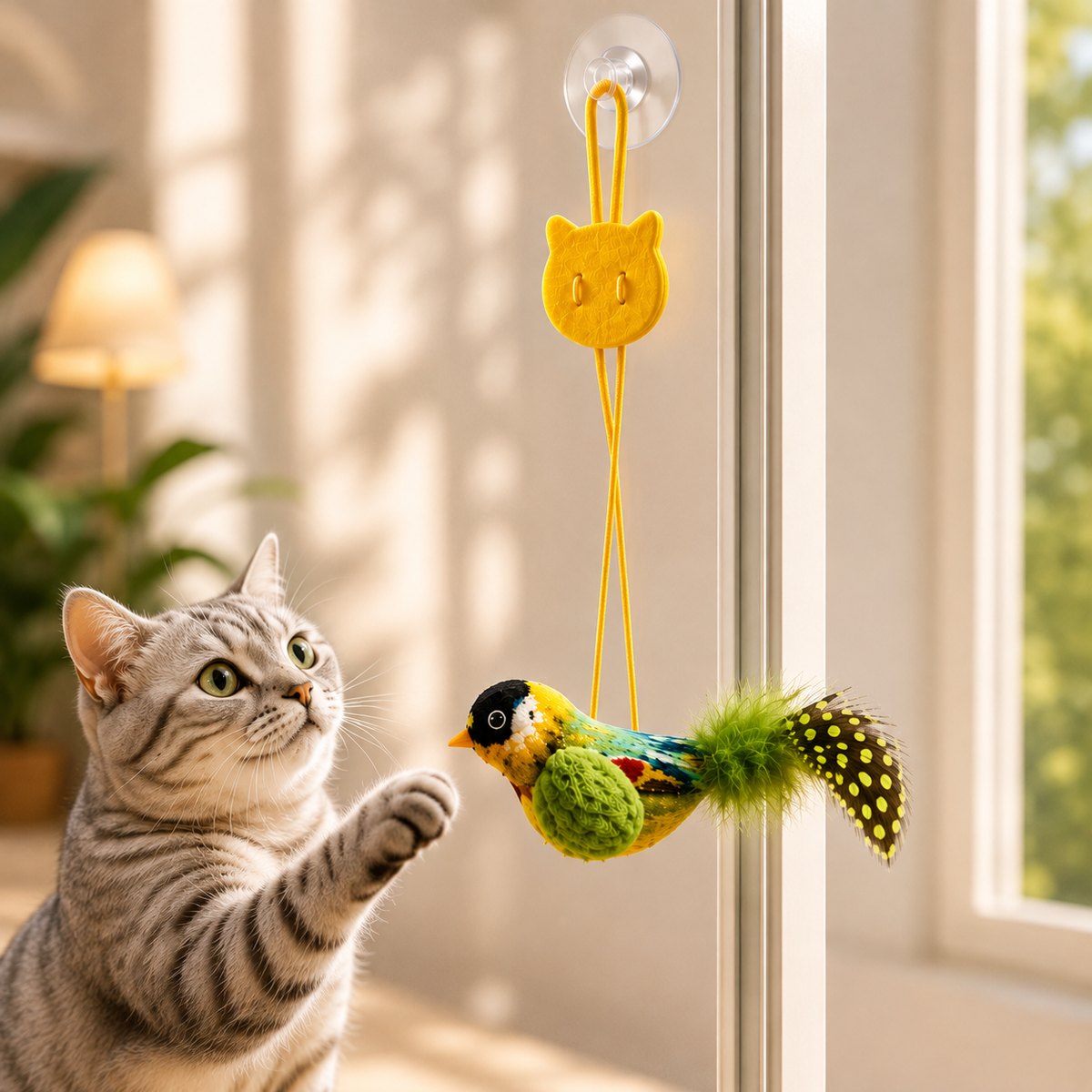 MioKuş™ Ses Çıkaran Avcı Kuş Kedi Oyuncağı