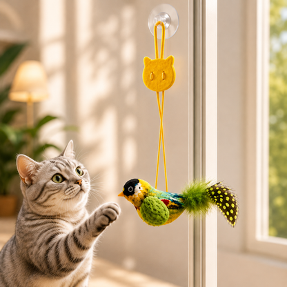 MioKuş™ Ses Çıkaran Avcı Kuş Kedi Oyuncağı