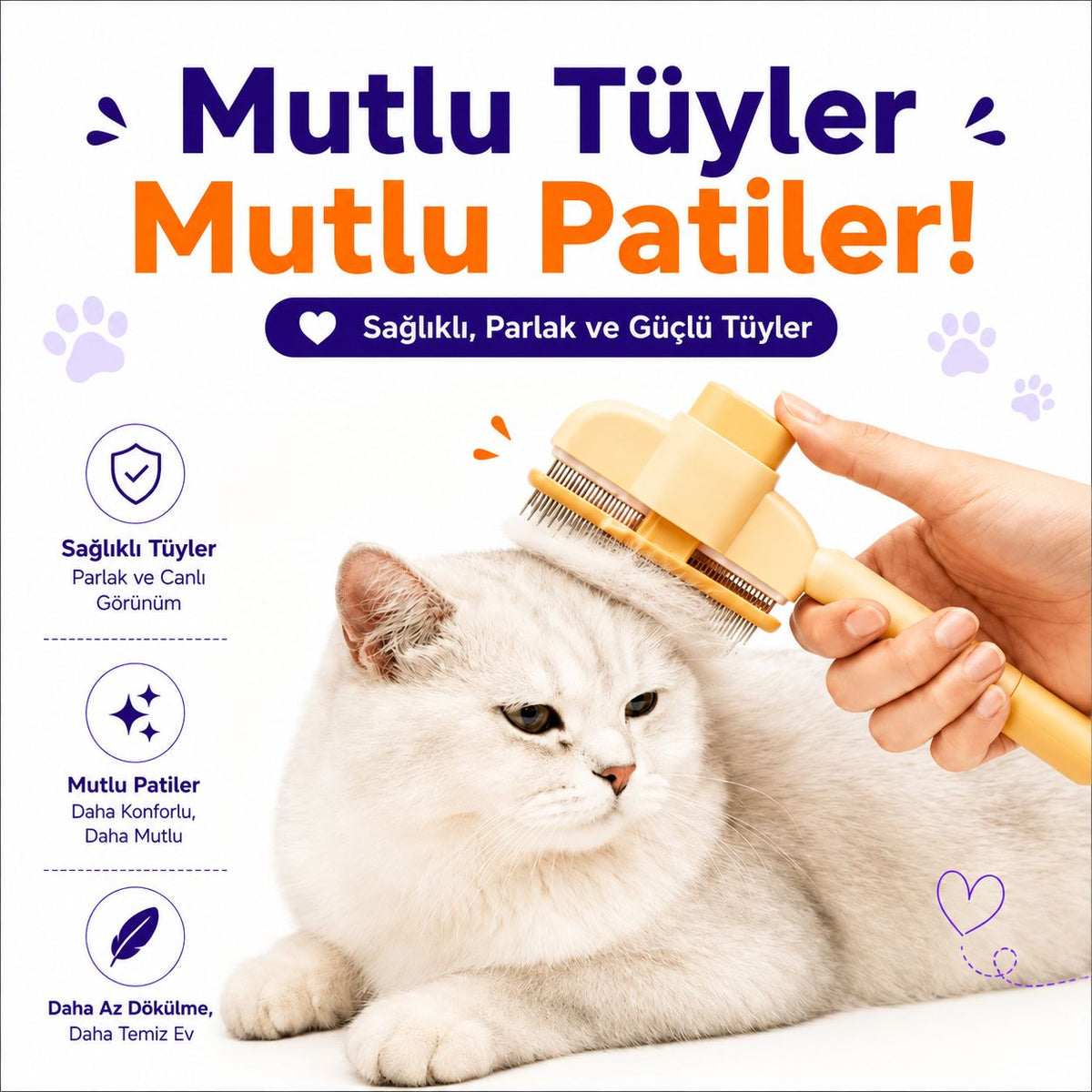 MioTara™ Masaj Etkili Tüy Temizleyici Tarak